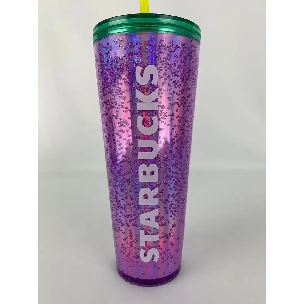 Starbucks Summer 2022 Back To School Purple Bubble Emoji Lid 24 Oz Venti Tumbler
